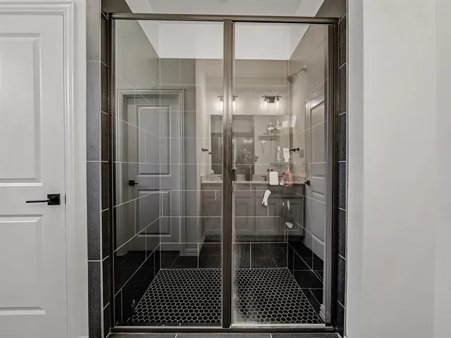 a bathroom with a shower
