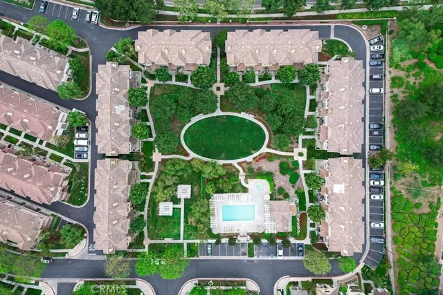 an aerial view of a house