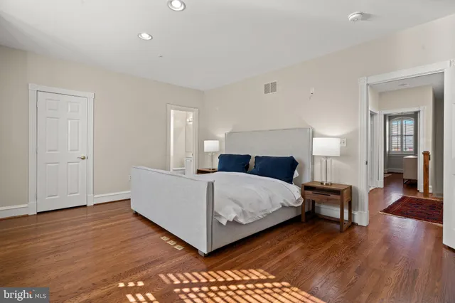 a room with a bed and a table