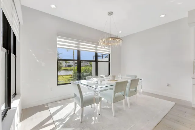 a view of a park with palm trees