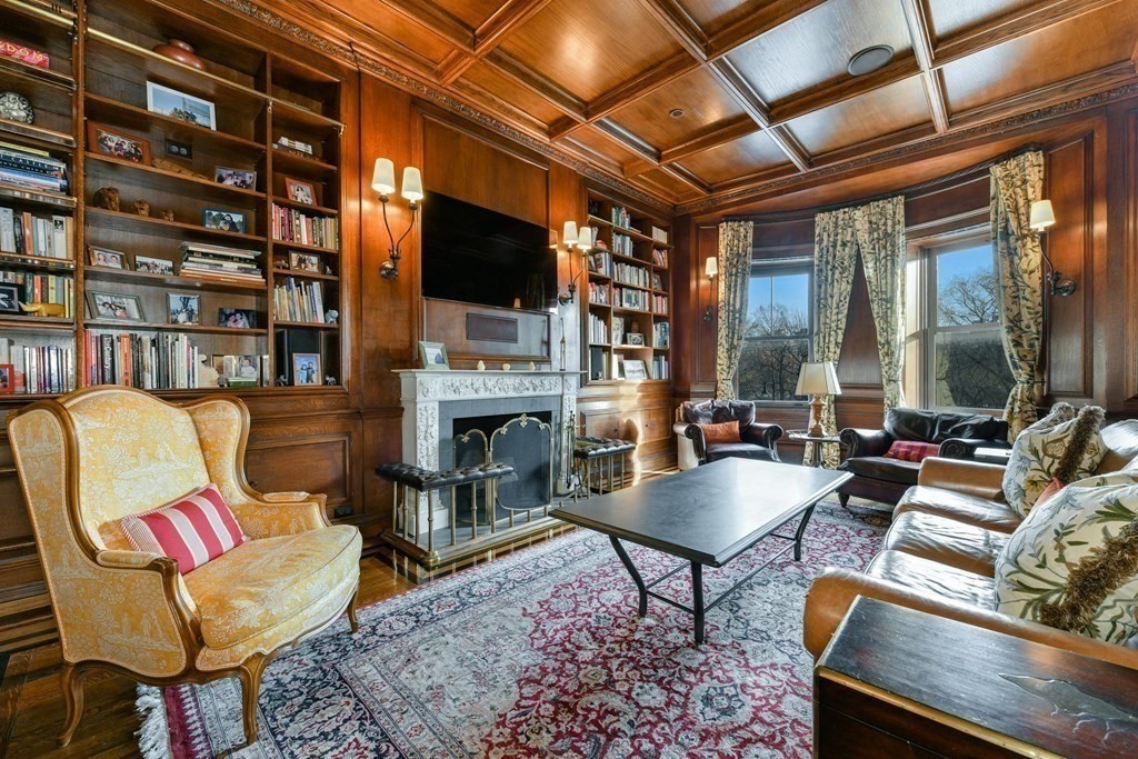 88 Beacon Street, Unit 3 Boston, MA 02108 - Photo 11 of 28 a living room with fireplace furniture and a flat screen tv