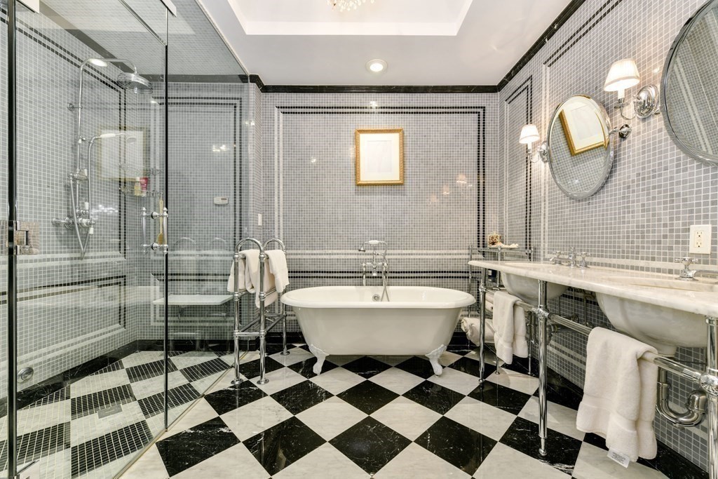 88 Beacon Street, Unit 3 Boston, MA 02108 - Photo 20 of 28 a bathroom with a sink a toilet a mirror and shower