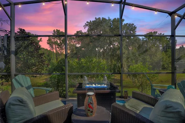 a view of a couches in a back yard