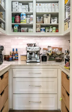 a close view of appliances and cabinets