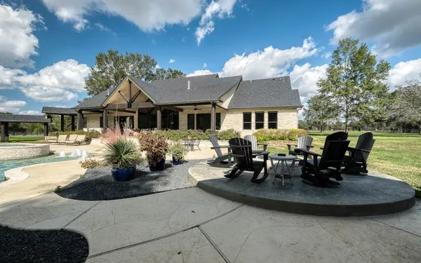 a view of a house with a patio