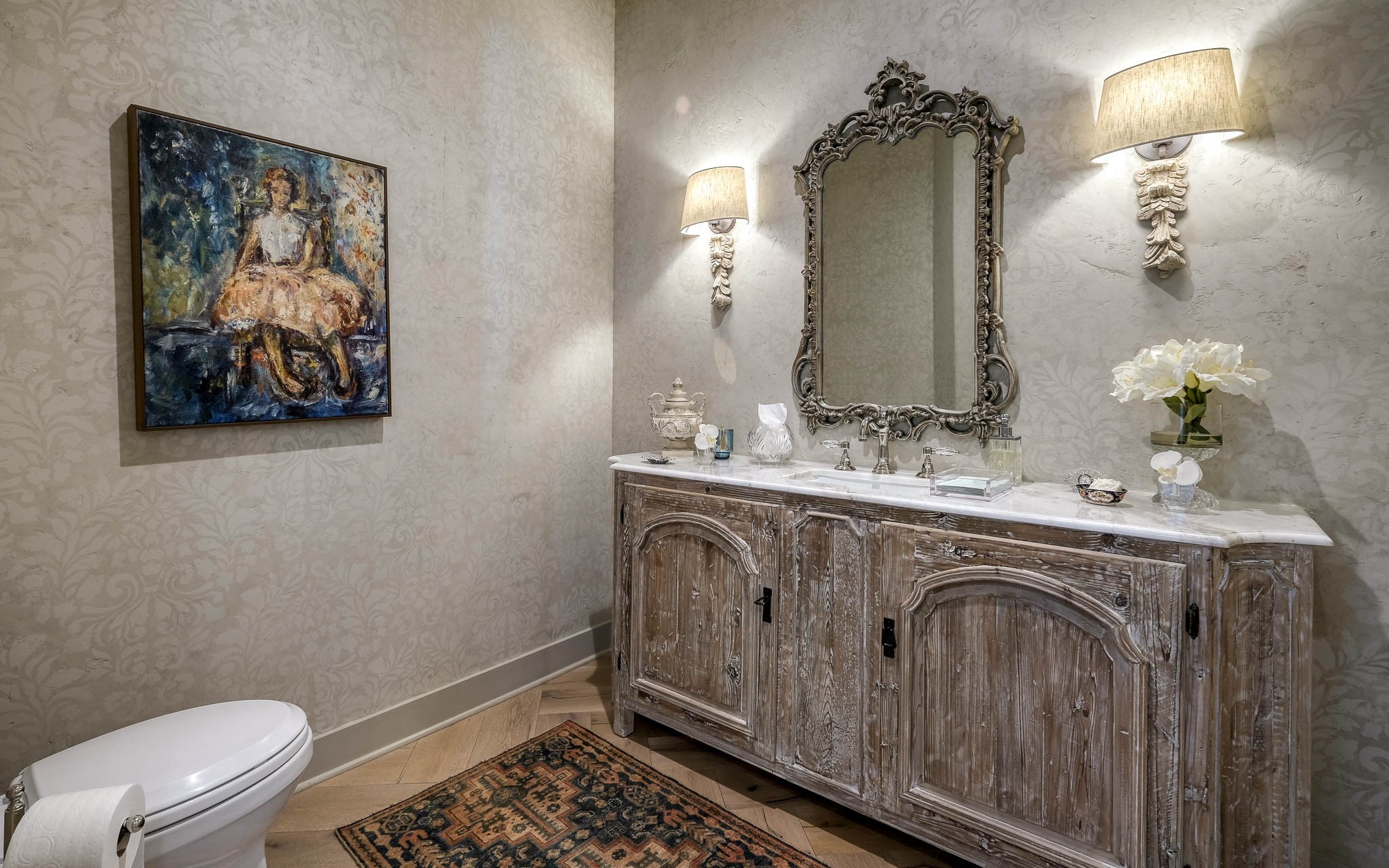 22474 Kmiec Road Hempstead, TX 77445 - Photo 8 of 50 Beautiful conveniently located half bath with granite countertops. (Mirror is excluded from sale)