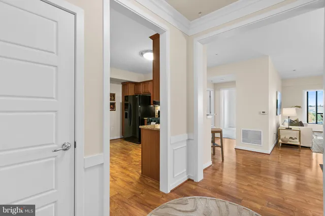 a view of a bathroom from the hallway