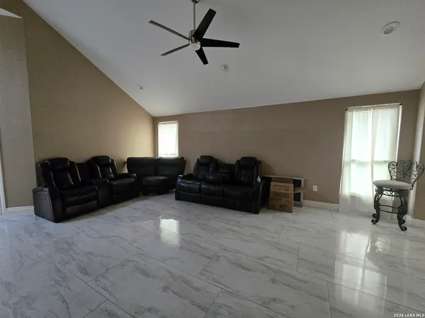 a living room with furniture