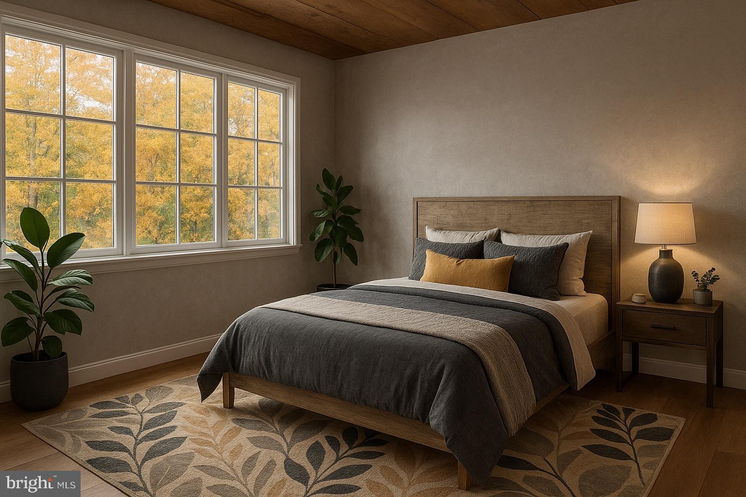 529 Cherrywood Road Front Royal, VA 22630 - Photo 8 of 28 a bedroom with a bed lamp and a potted plant