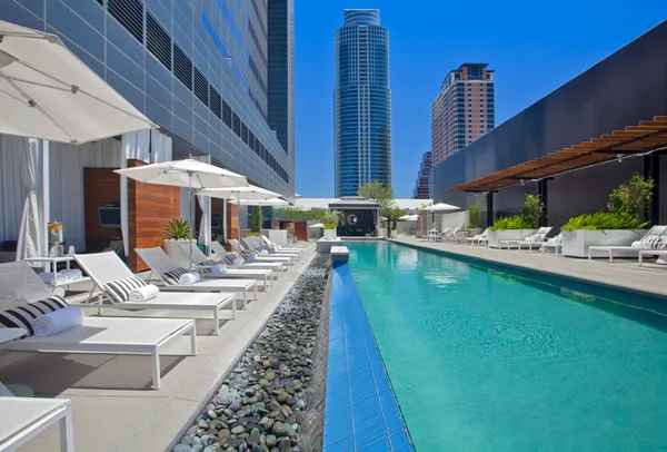 a view of a patio with swimming pool patio and a patio