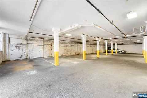 a large room with gym equipment