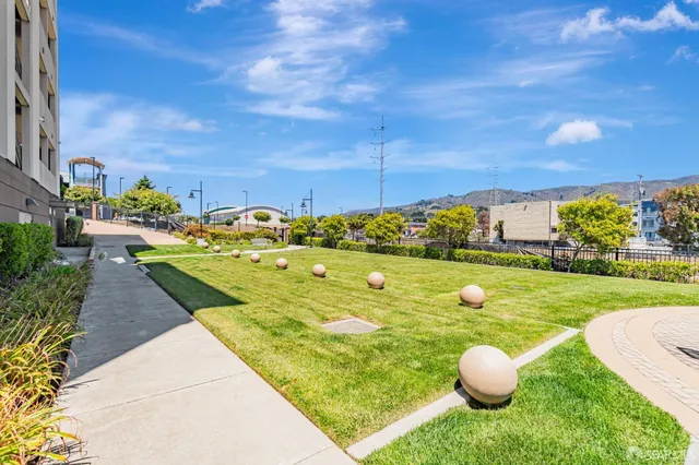 a view of swimming pool with a garden