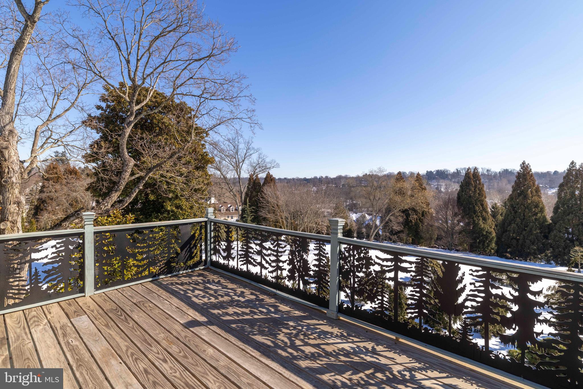 1260 County Line Road Wayne, PA 19087 - Photo 38 of 64 a view of balcony with wooden floor and fence