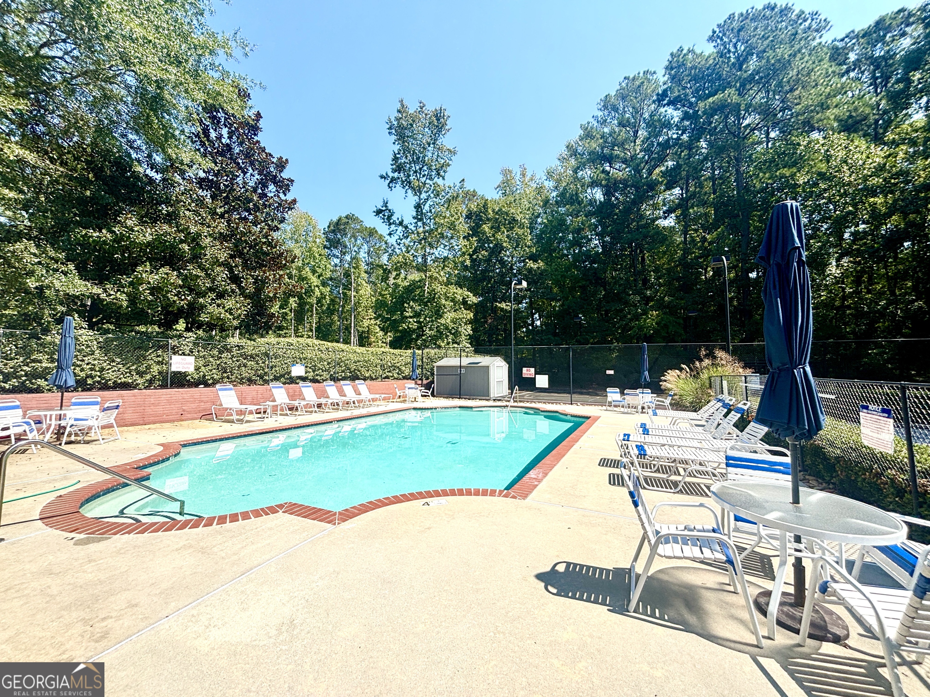 1102 Strath Clyde Way McDonough, GA 30253 - Photo 23 of 23 a view of backyard with swimming pool and seating space