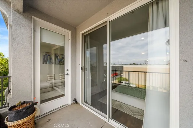 a room with a bed and a view of bathroom