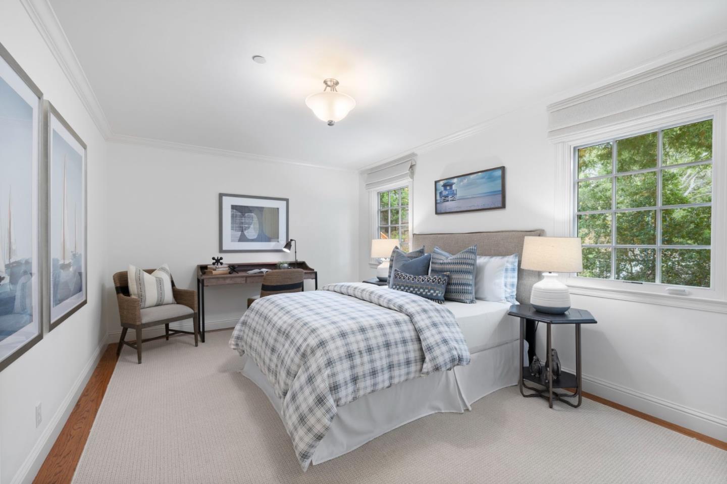 310 Ranelagh Road Hillsborough, CA 94010 - Photo 30 of 51 a bedroom with a bed and a large window