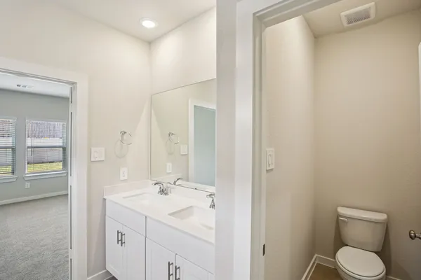 an empty room with a natural light