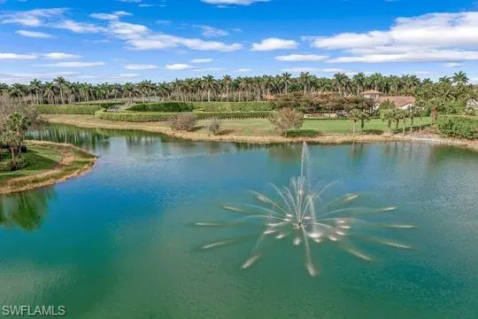 a view of a lake with a city