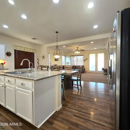 a open kitchen with lots of counter top space