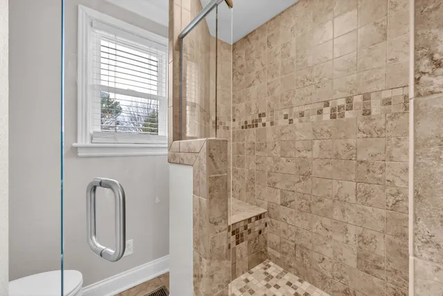 a bathroom with a shower