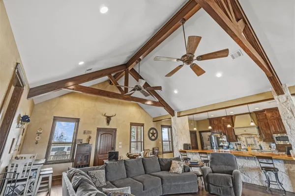 a living room with furniture