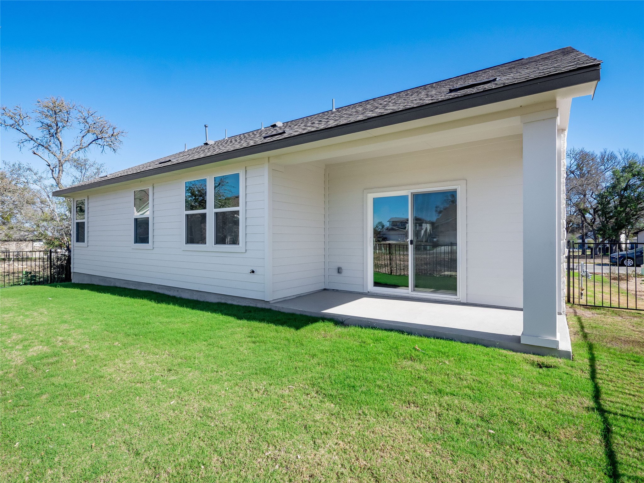 181 Soldier Street Kyle, TX 78640 - Photo 29 of 37 a view of a backyard with a garden and plants
