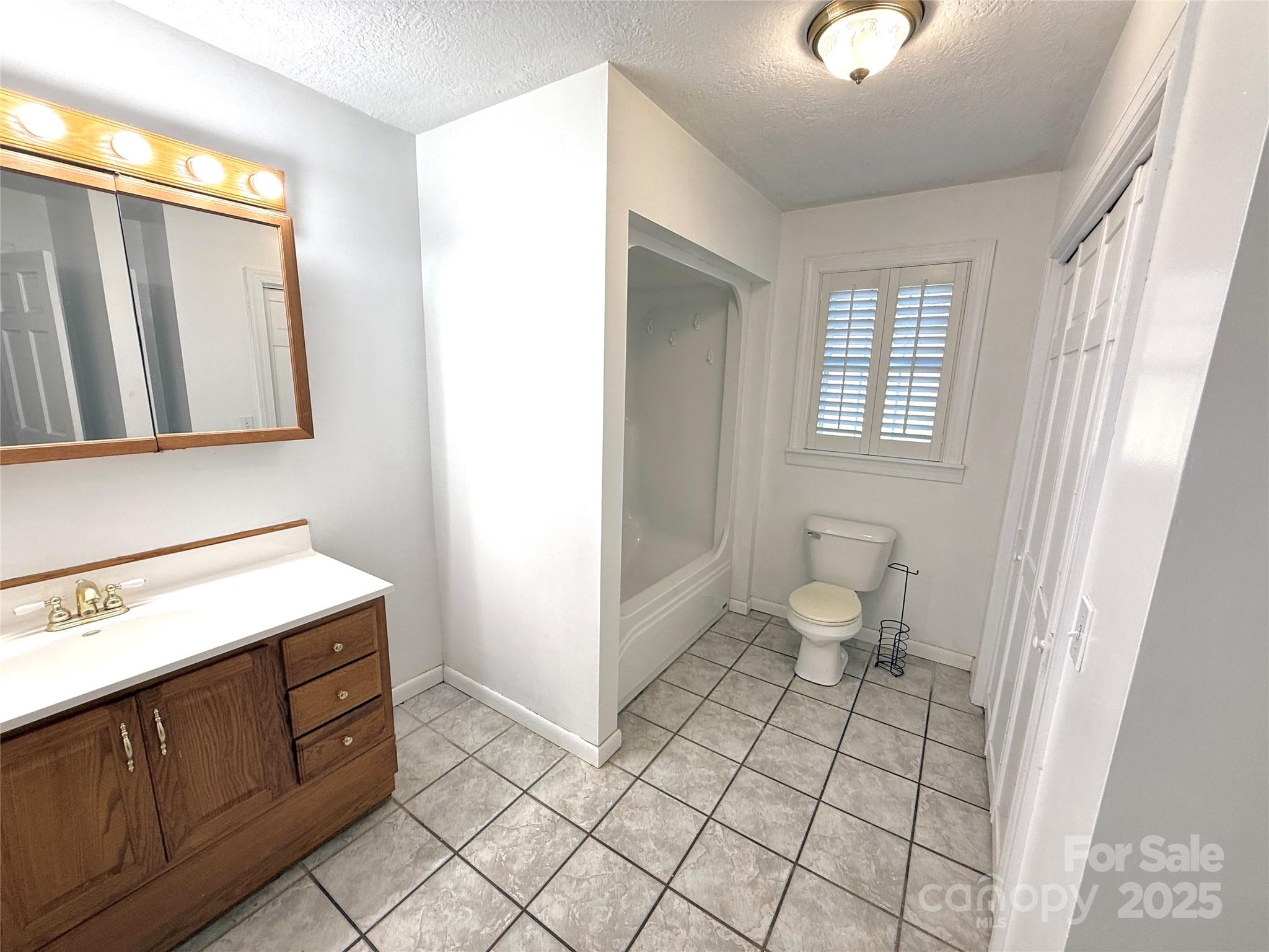 718 Bald Mountain Road Burnsville, NC 28714 - Photo 19 of 37 a bathroom with a sink a toilet and a mirror