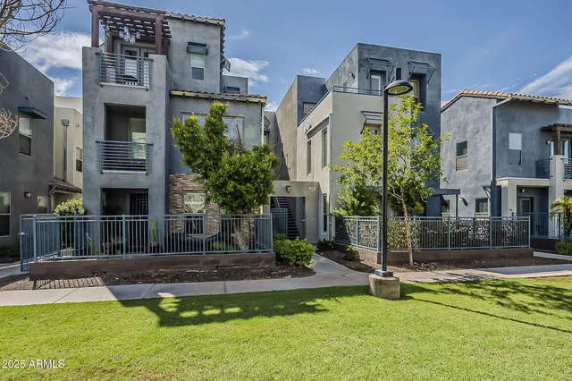 a view of a building with a swimming pool