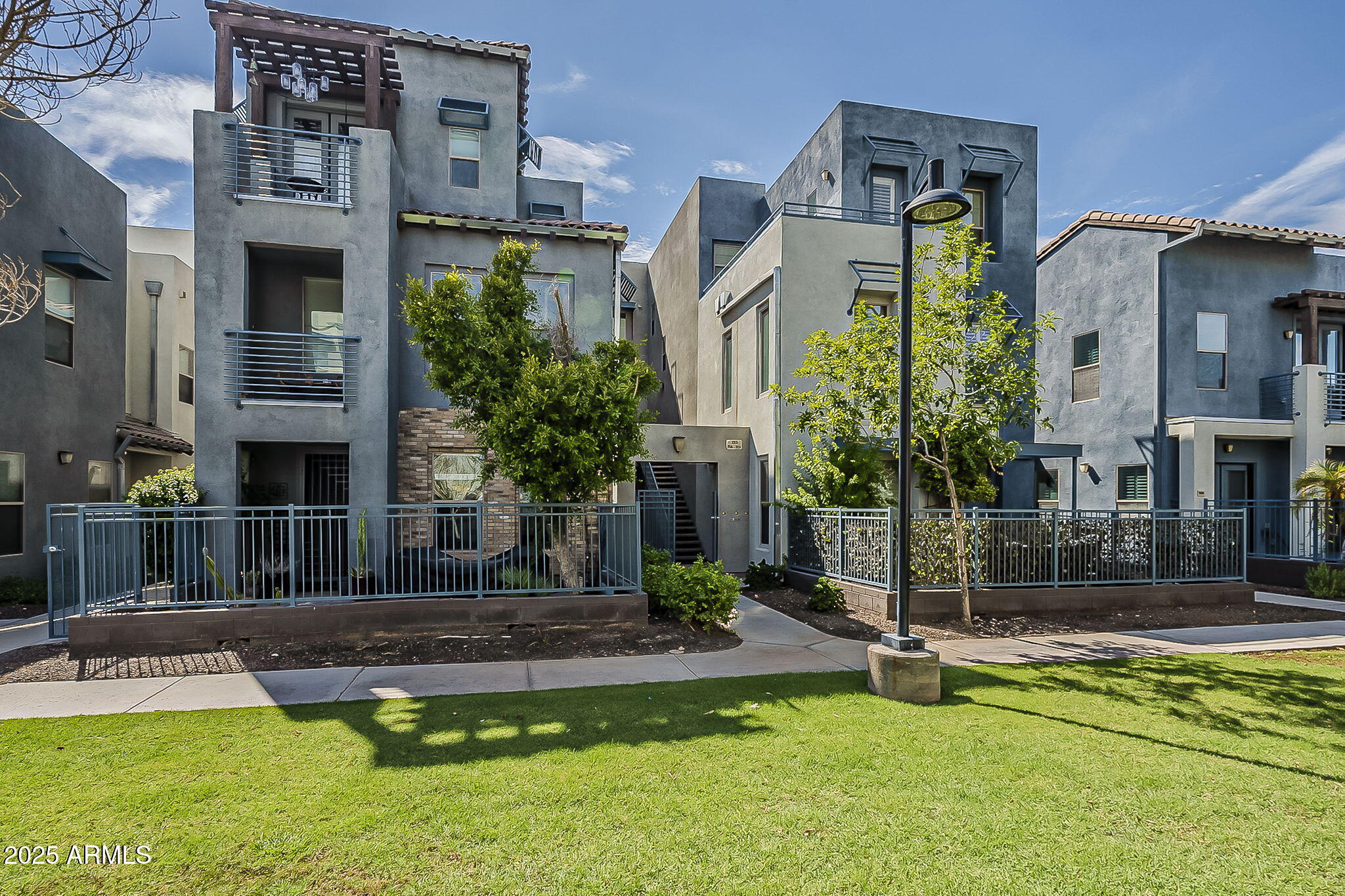 a view of a building with a swimming pool