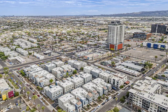 an aerial view of multiple house