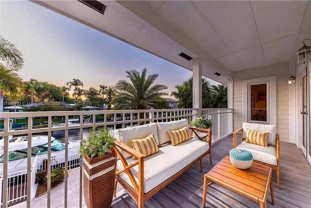 a outdoor living with furniture and garden view