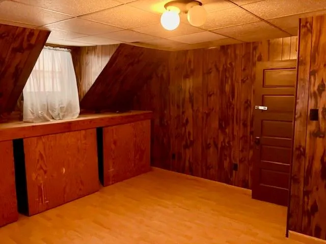 a bathroom with a mirror