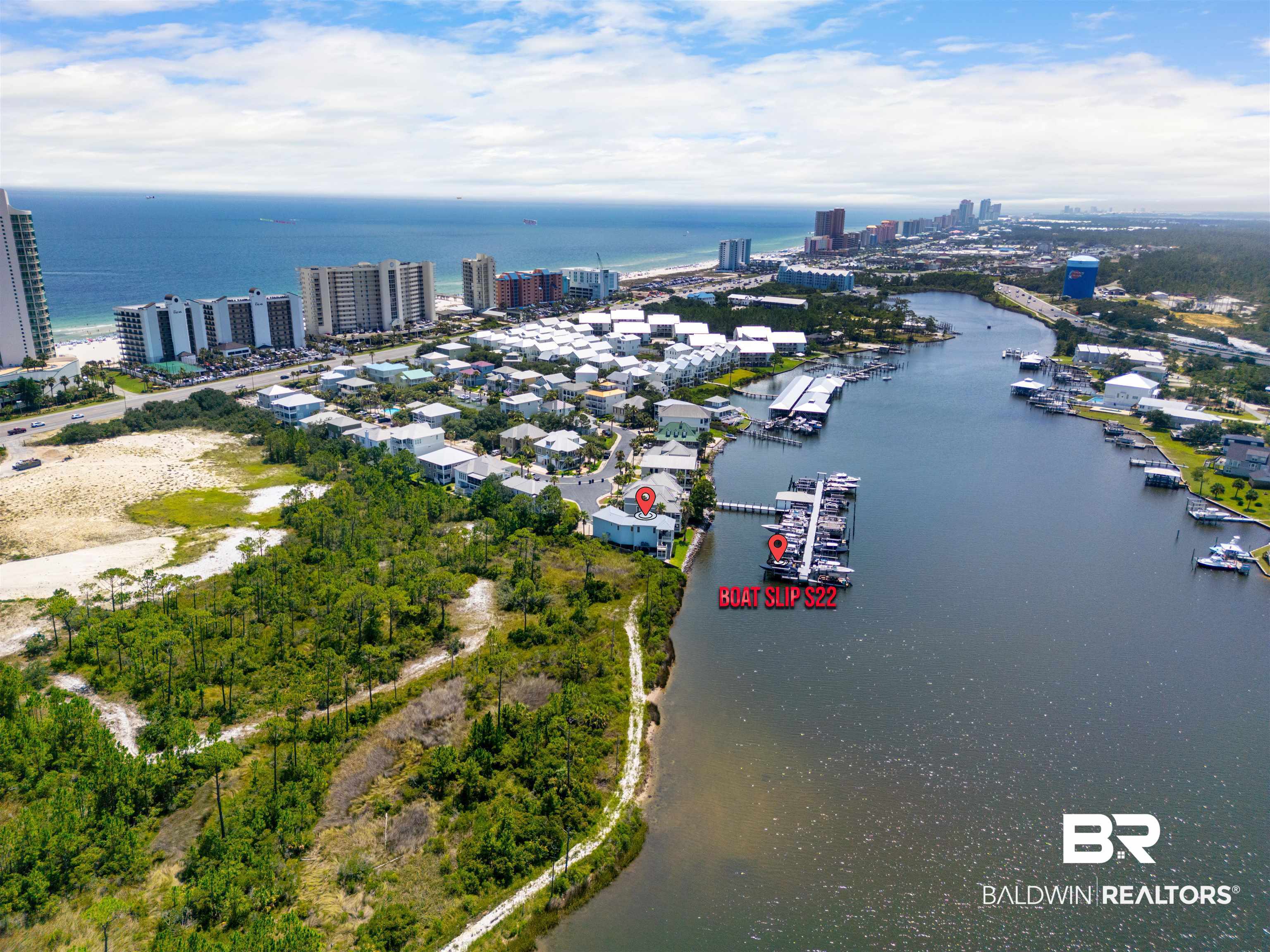 3434 Mariner Circle Orange Beach, AL 36561 - Photo 4 of 38 Drone / aerial view with a water view. Wetlands are to the East so you will never have to worry about neighbors.