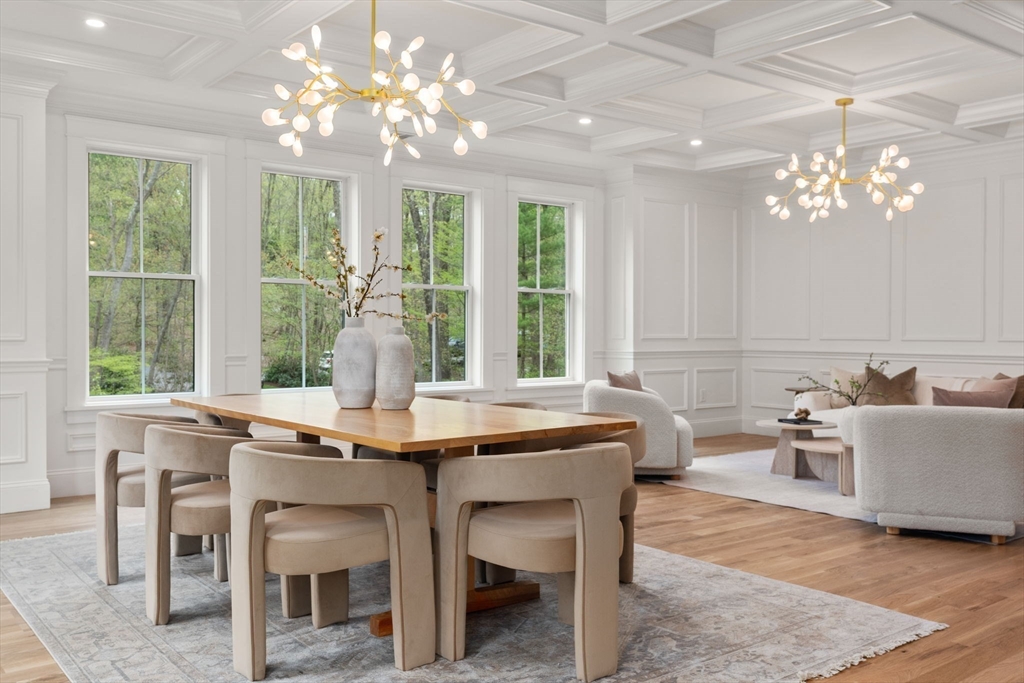 82 Deer Path Lane Weston, MA 02493 - Photo 10 of 42 a dining room with furniture a chandelier and window