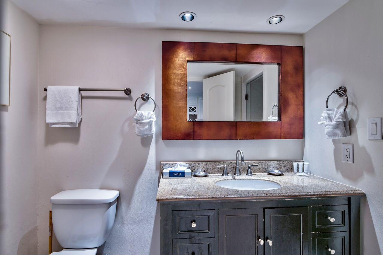 214 Blue Mountain Road, Unit 111 Santa Rosa Beach, FL 32459 - Photo 9 of 13 a bathroom with a toilet sink and mirror