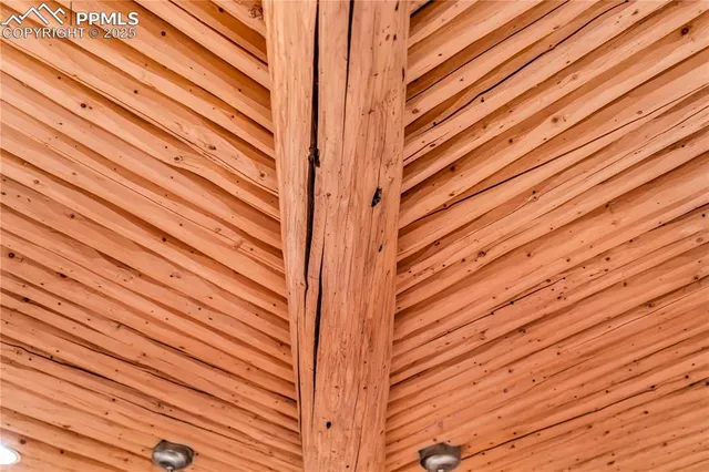 a close up of a wooden wall