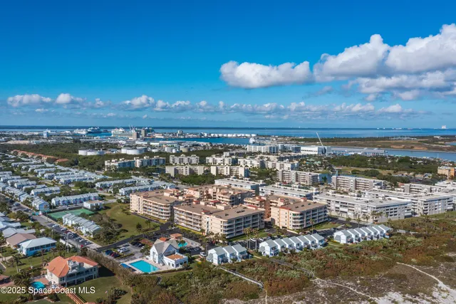an aerial view of a city