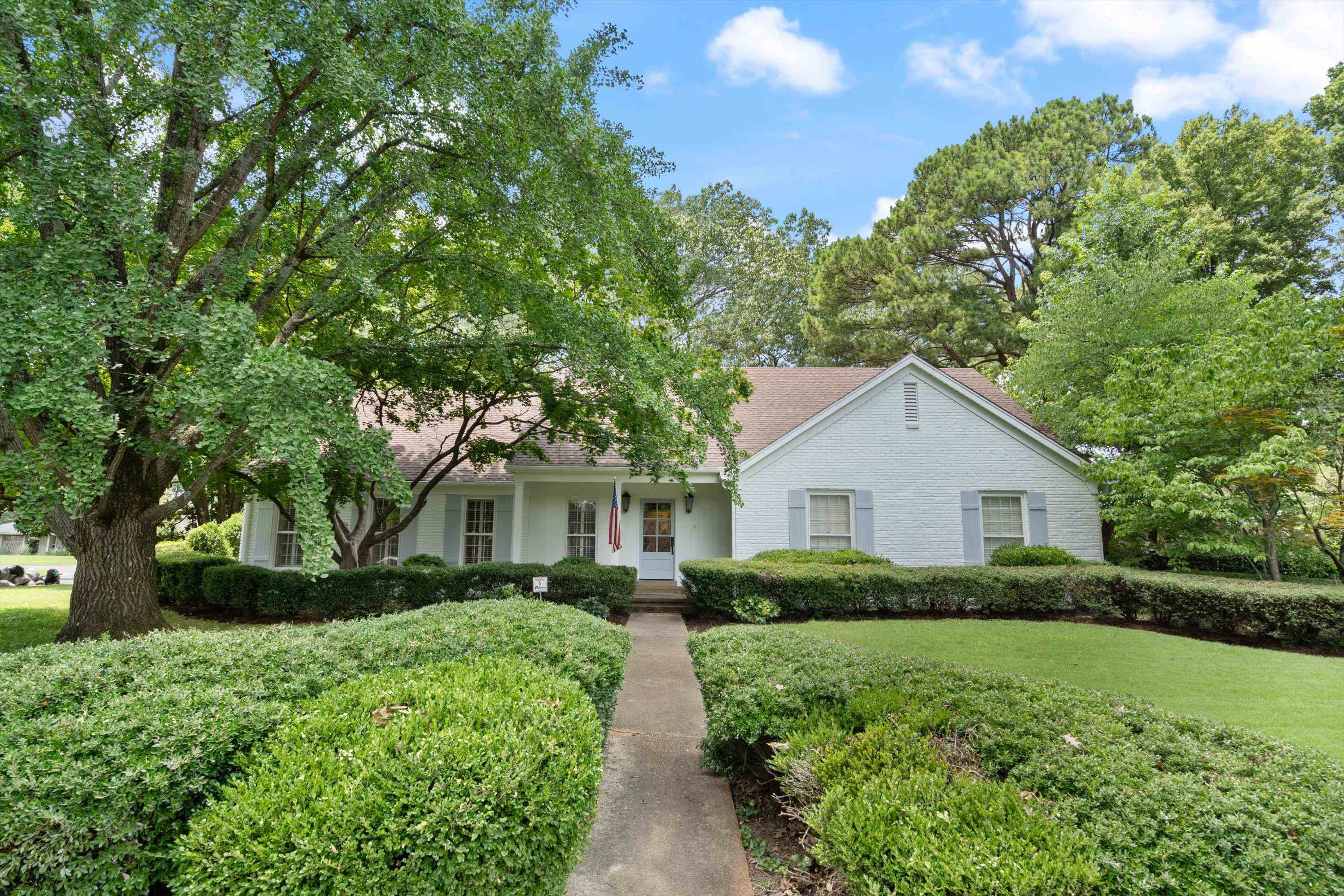a view of house and garden