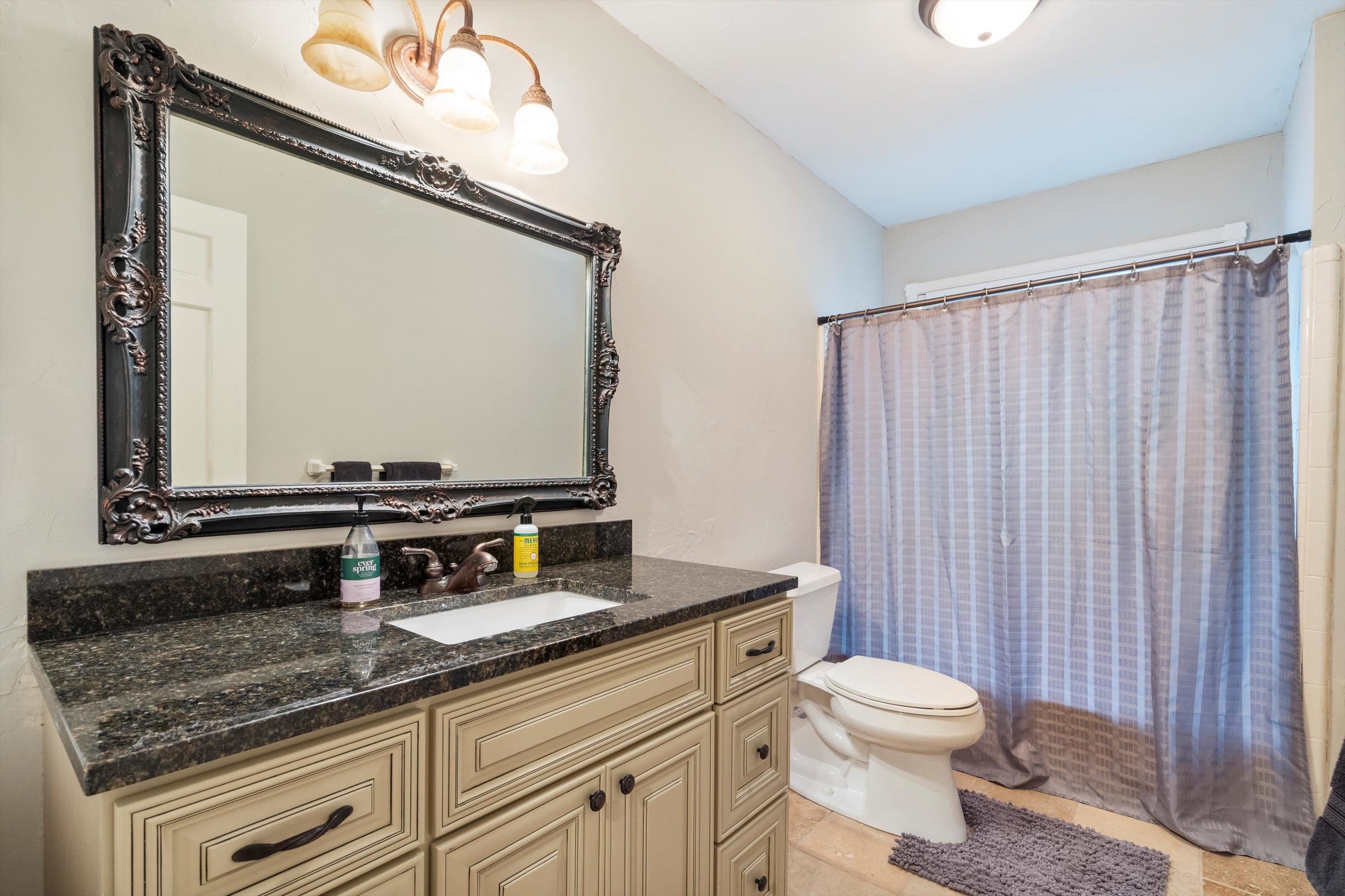 839 Reddoch Street Memphis, TN 38119 - Photo 27 of 36 a bathroom with a granite countertop toilet sink and mirror