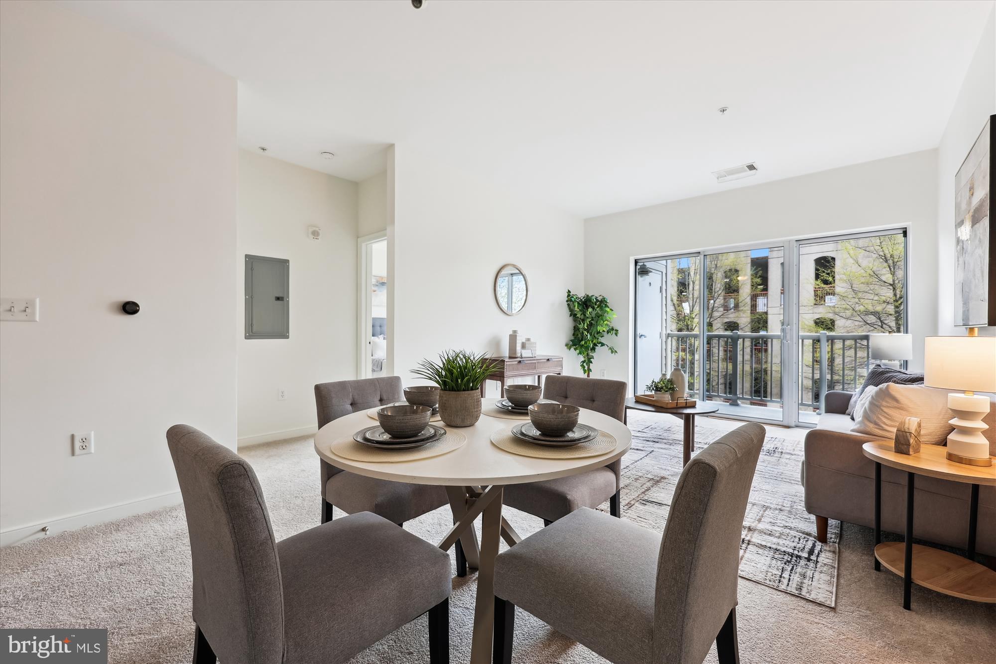 8045 Newell Street, Unit 319 Silver Spring, MD 20910 - Photo 17 of 66 a dining room with furniture a rug and a potted plant