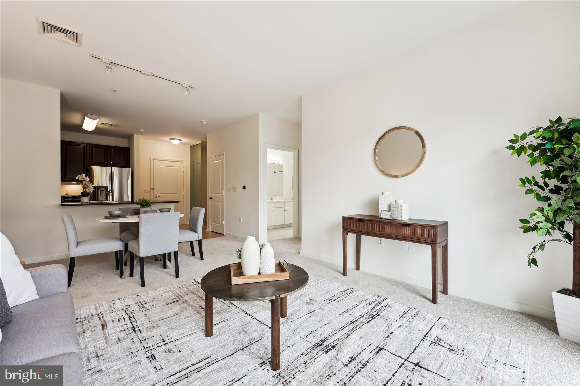 8045 Newell Street, Unit 319 Silver Spring, MD 20910 - Photo 27 of 66 a living room with furniture and a potted plant