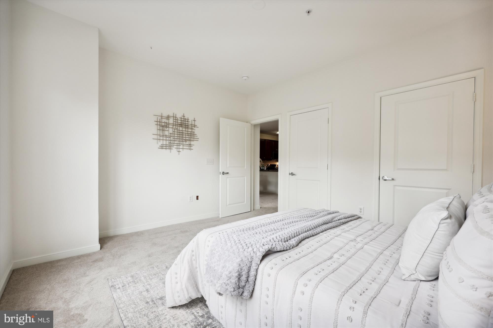 8045 Newell Street, Unit 319 Silver Spring, MD 20910 - Photo 31 of 66 a bedroom with a bed and a cabinets