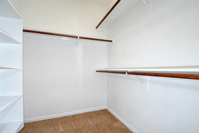 a view of small space with racks on the wall