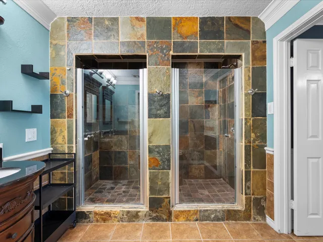 a bathroom with a shower
