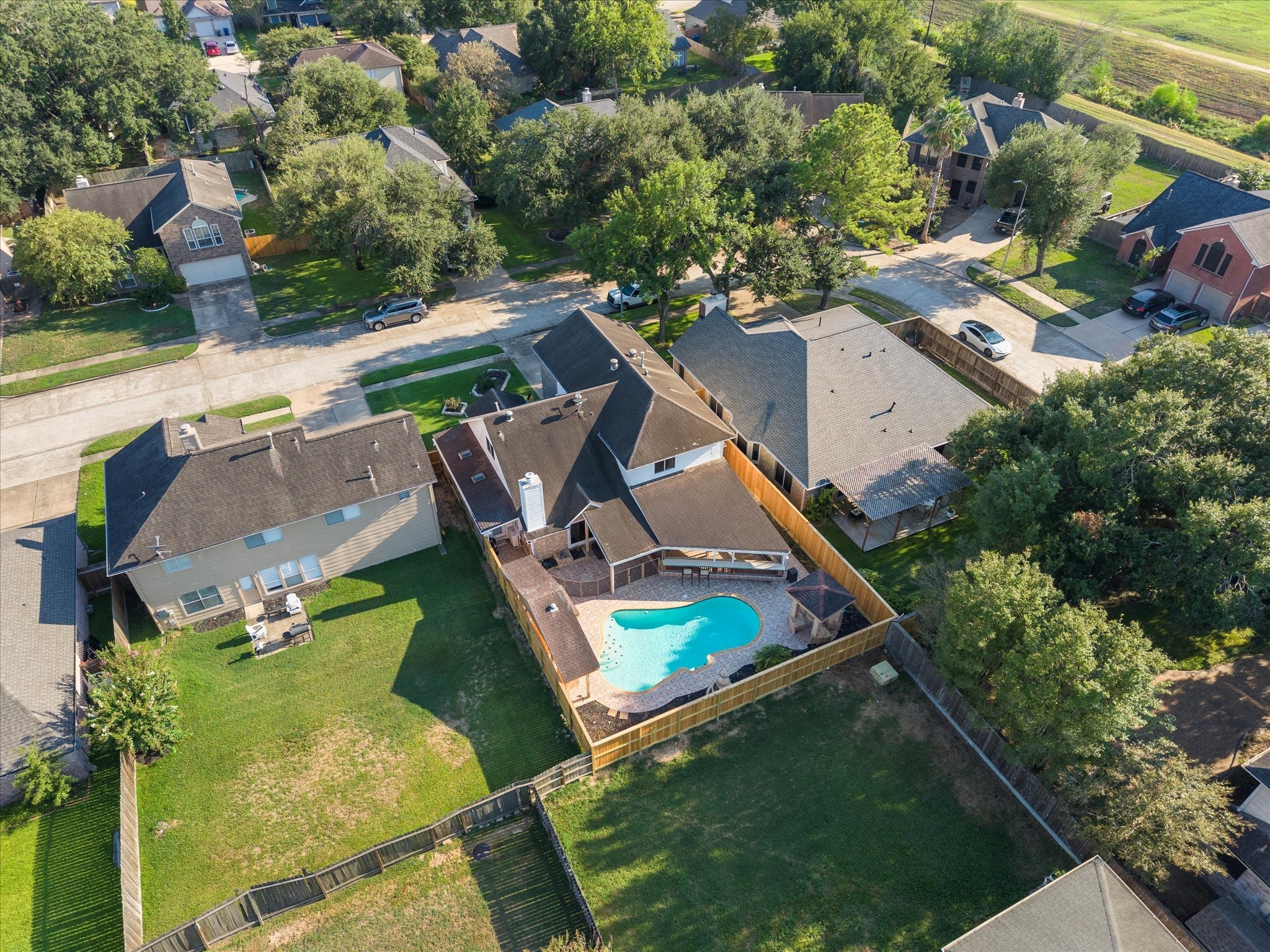 21450 Park Post Lane Katy, TX 77450 - Photo 37 of 46 an aerial view of residential house with outdoor space and trees