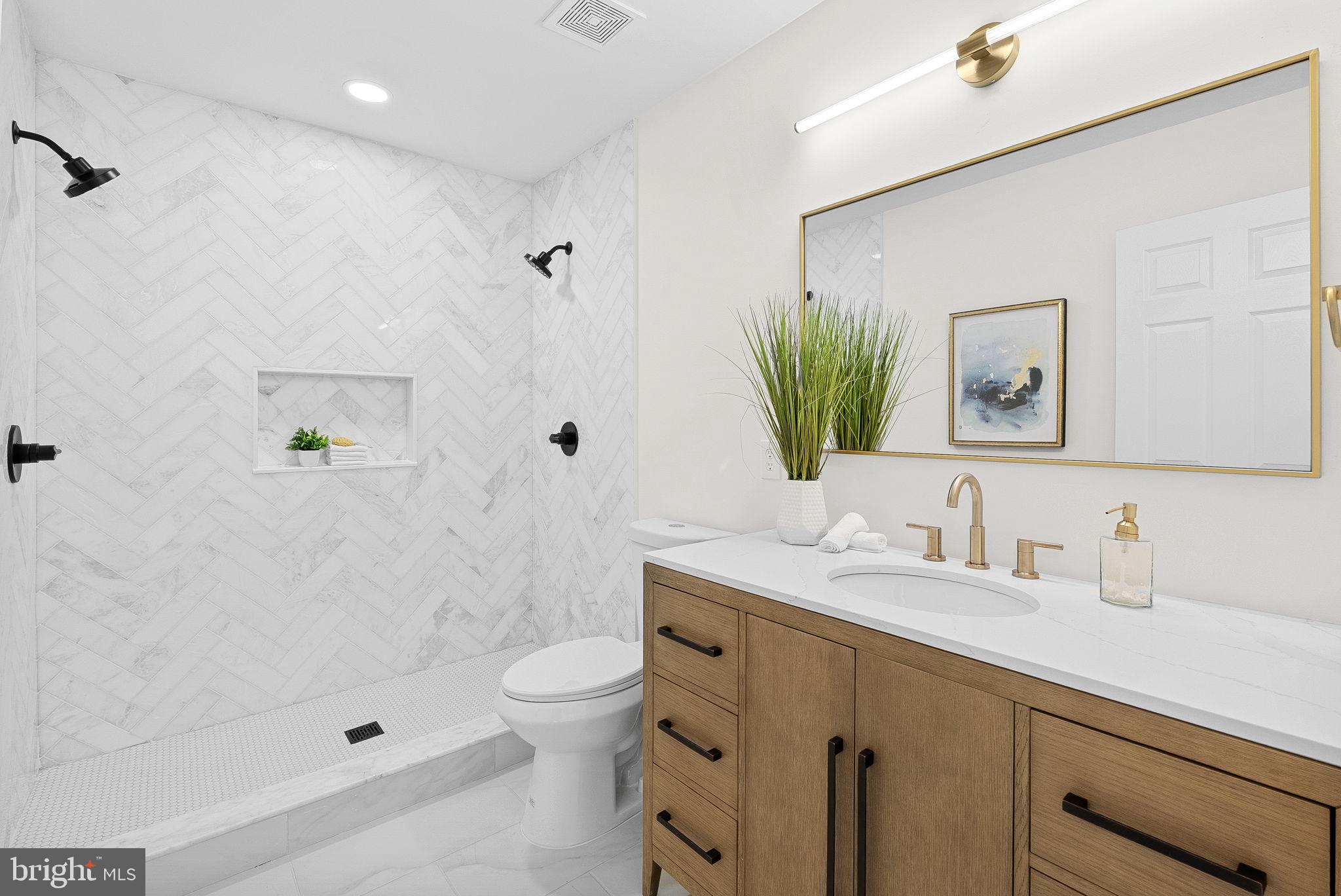 1805 South Pollard Street Arlington, VA 22204 - Photo 36 of 55 a bathroom with a sink a toilet and shower