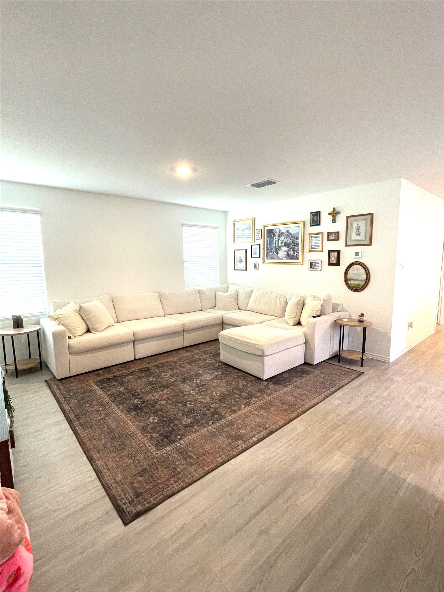212 Marty Allen Loop Jarrell, TX 76537 - Photo 5 of 13 Spacious living area featuring light wood-finish flooring, recessed lighting, and bright walls