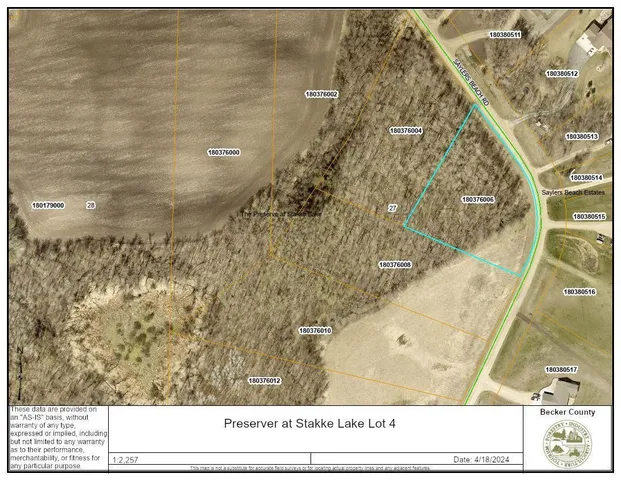 $55,000 | Lot 4 Sayler's Beach Road, Lake Park, MN 56554