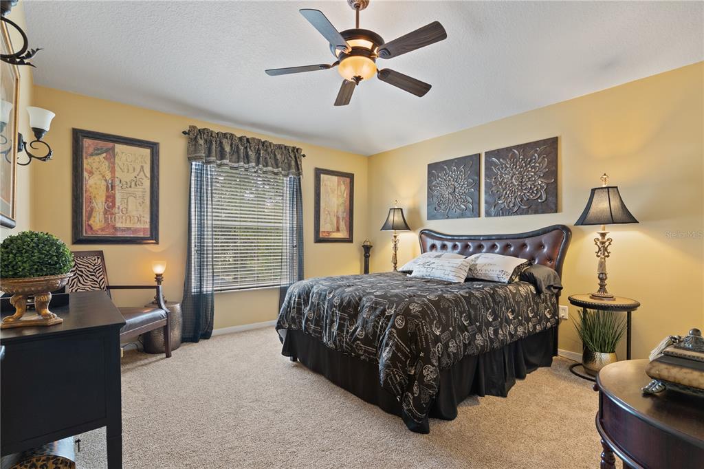 4202 Rotherham Court Palm Harbor, FL 34685 - Photo 39 of 61 a bedroom with a bed and a chandelier