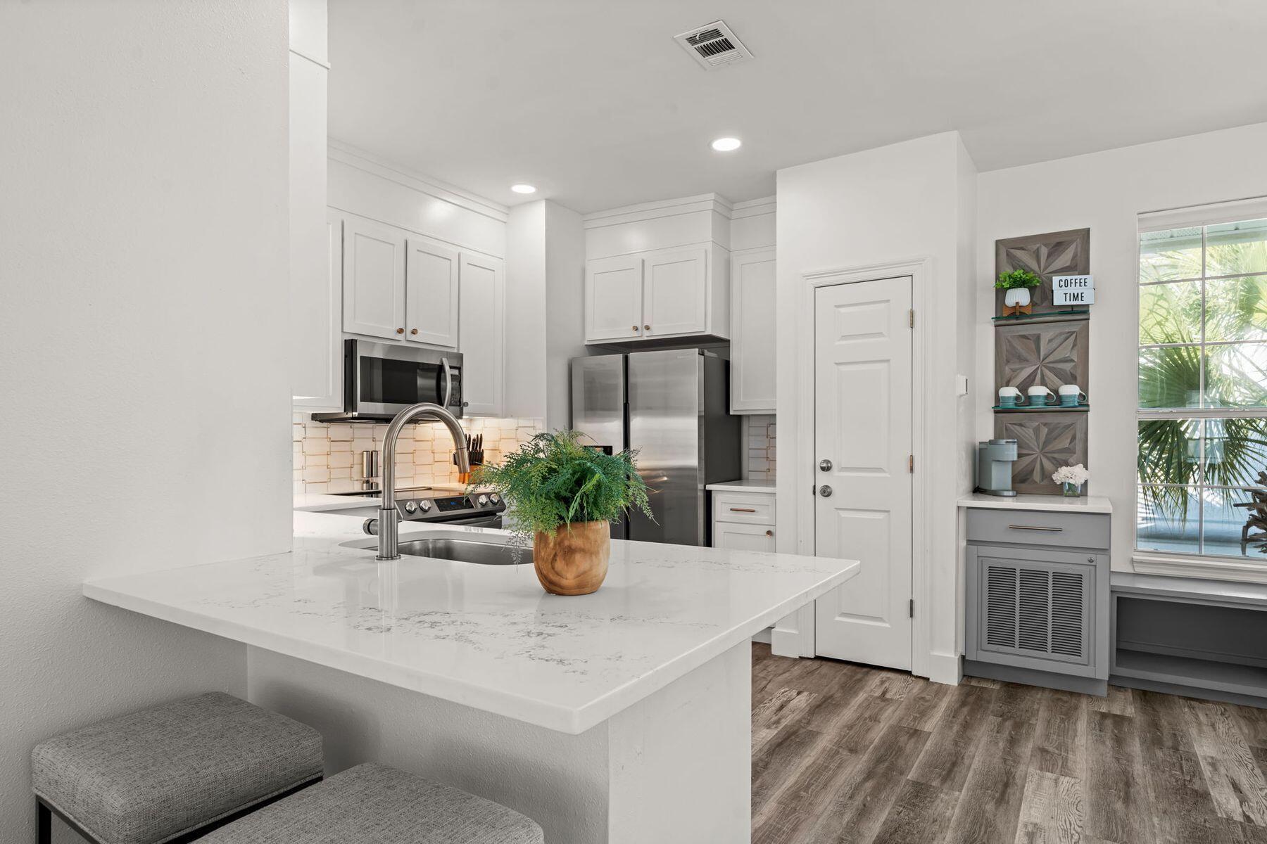 41 Longue Vue Drive Inlet Beach, FL 32461 - Photo 14 of 48 a view of kitchen with sink refrigerator and window